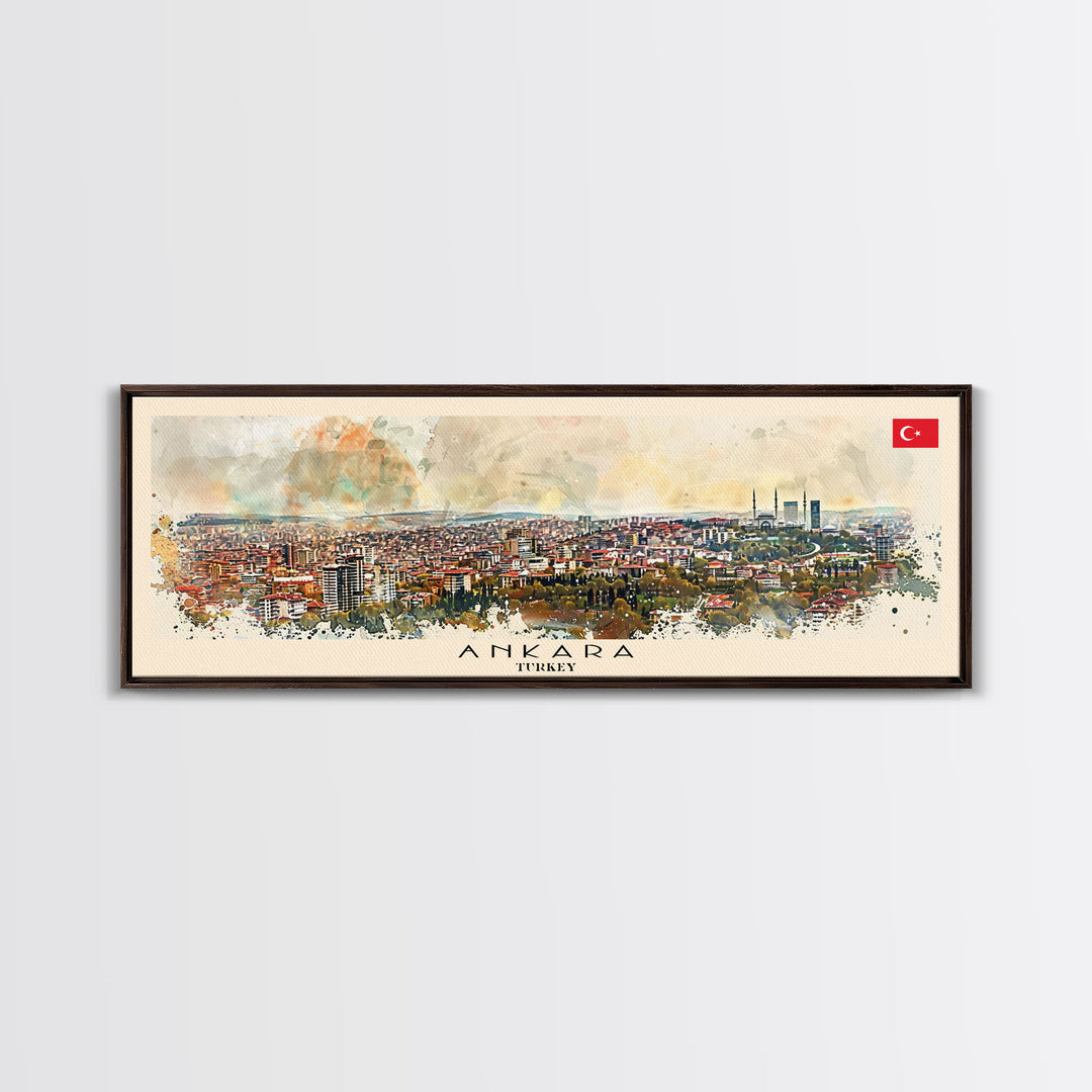 Ankara Turkey Travel Print Wall Art, Panoramic City Art, Travel Art, Wall Decor, Vacation Gift, Framed Canvas Print Or Metal Art