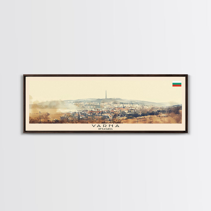 Varna Bulgaria Wall Art, Panoramic Travel Poster, Panoramic Framed Canvas Print, City Wall Art, Wall Hanging Home Decor, Travel Art