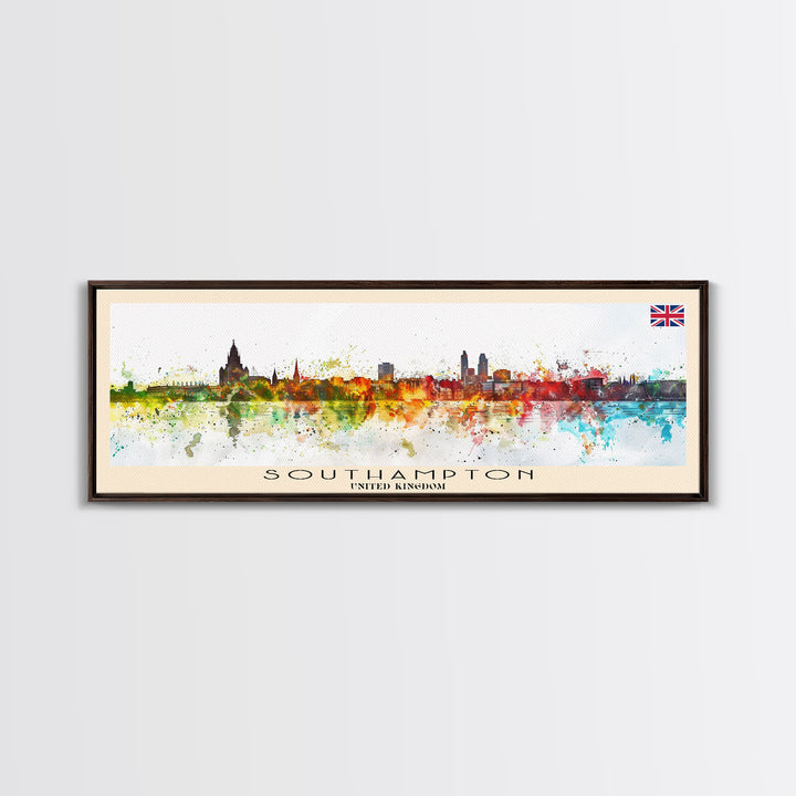 Southampton United Kingdom Wall Art, Panoramic Travel Poster, Panoramic Framed Canvas Print, City Wall Art, Wall Hanging Home Decor, Travel Art