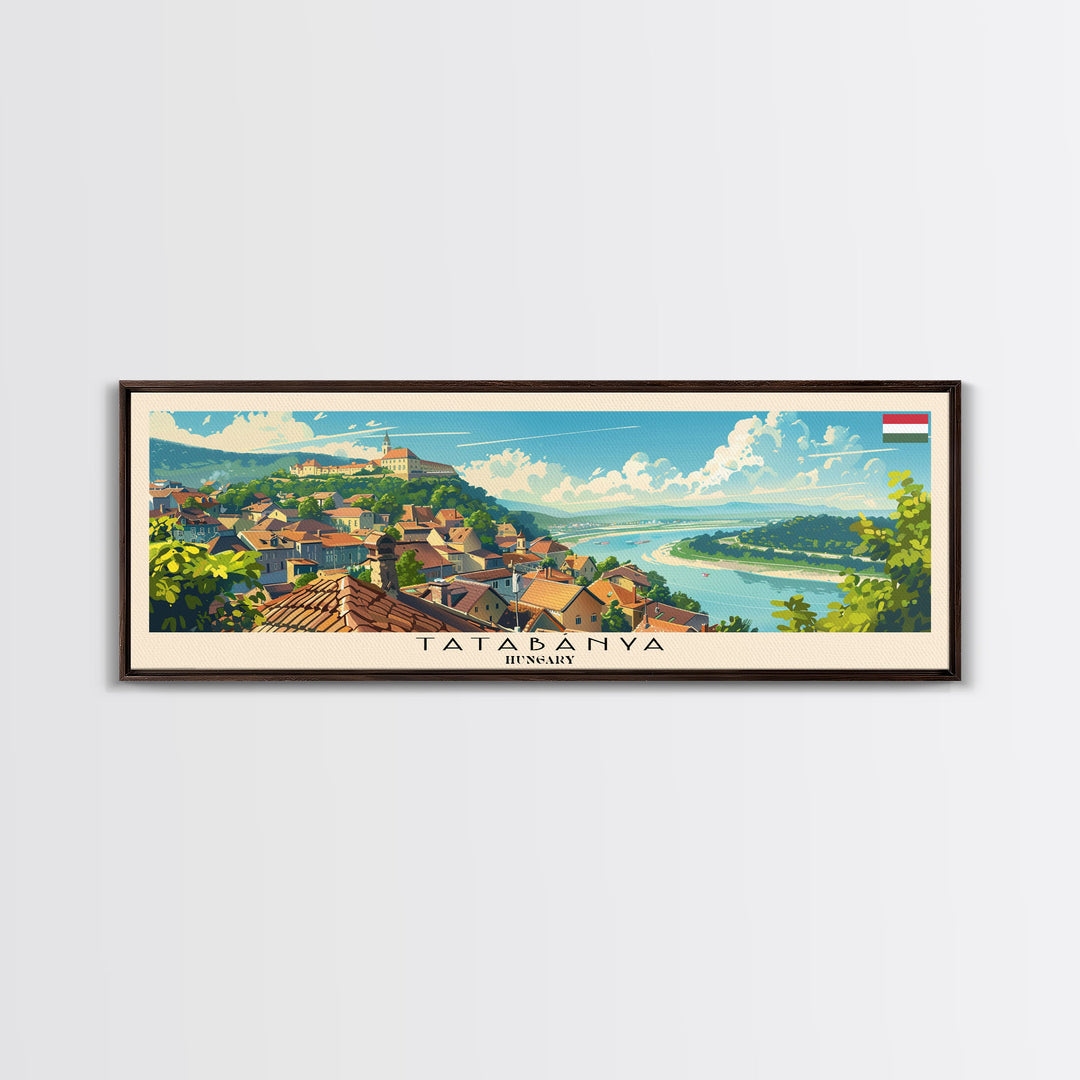 Tatabanya Hungary Travel Print Wall Art, Panoramic City Art, Travel Art, Wall Decor, Vacation Gift, Framed Canvas Print Or Metal Art