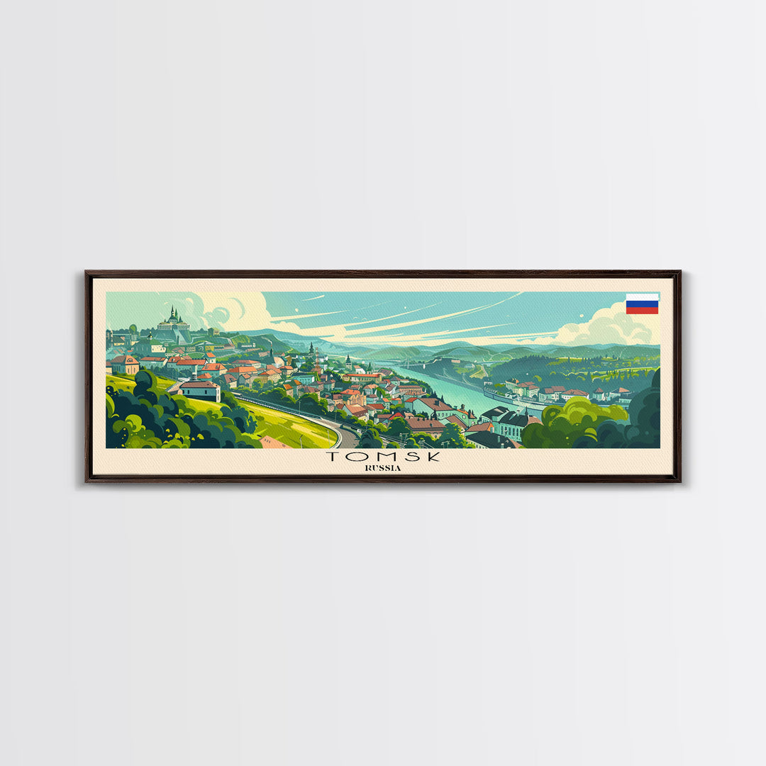 Tomsk Russia Wall Art, Panoramic Travel Poster, Panoramic Framed Canvas Print, City Wall Art, Wall Hanging Home Decor, Travel Art