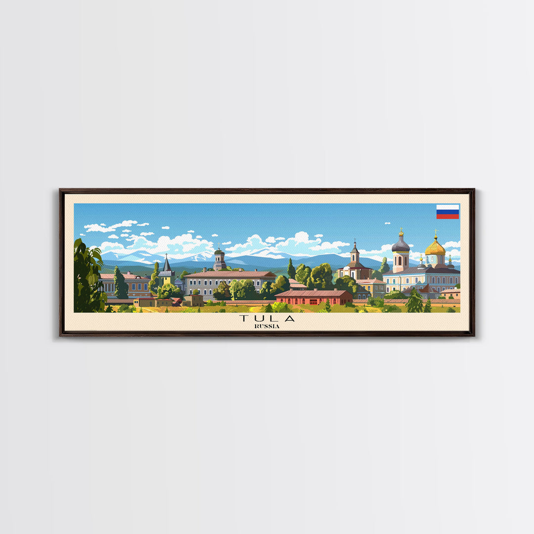 Tula Russia Travel Art, City Art, Framed Canvas Print or Metal Wall Art, Europe Travel Poster, Panoramic Wall Art, Extra Wide Wall Art