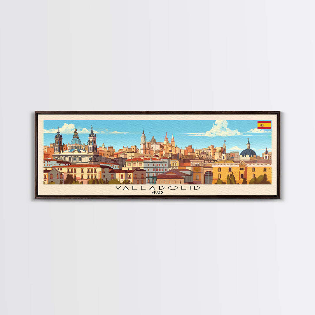 Valladolid Spain Wall Art, Panoramic Travel Poster, Panoramic Framed Canvas Print, City Wall Art, Wall Hanging Home Decor, Travel Art