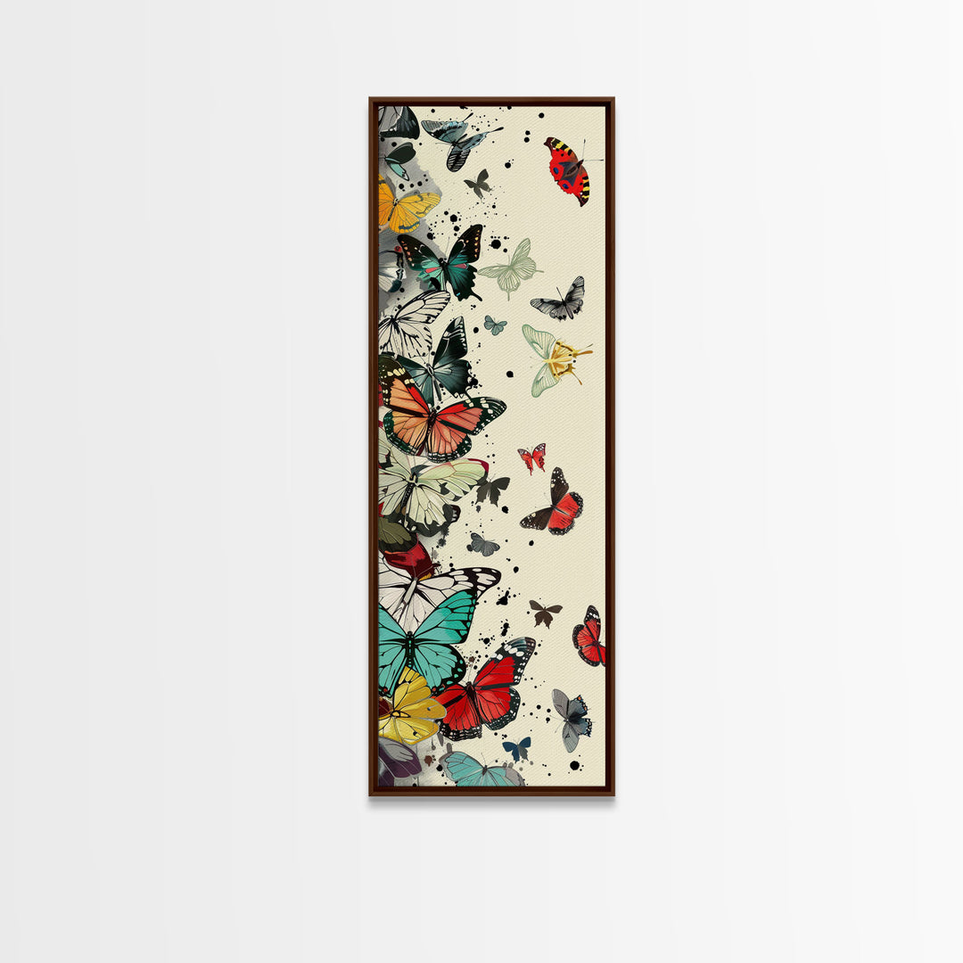 Traditional Sumo Wrestlers Japanese Art Tall Skinny Framed Canvas Print - Ukiyo-e Wall Art