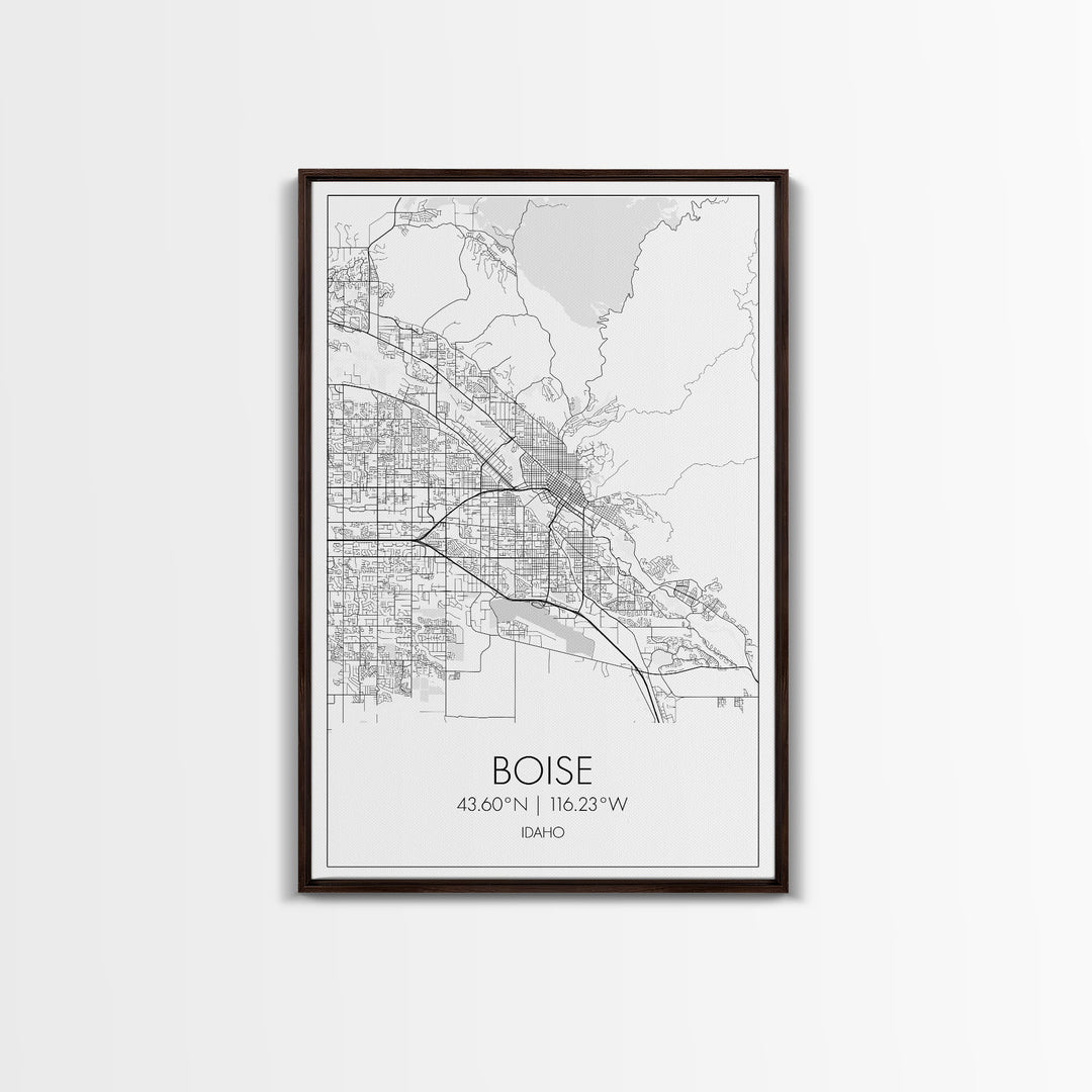 Boise Street Map, Idaho Map, City Map Art, Modern Wall Art, Wall Art, Canvas Print, Canvas Wall Art, Home Décor Wall Art, Travel Print