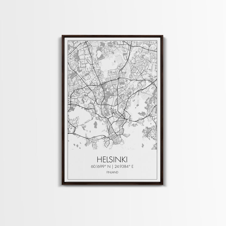 Helsinki Street Map, Finland Map, Europe City Map Art, Minimalist Art, Wall Art, Canvas Print, Travel Wall Art, Gifts For Him, Bedroom Art