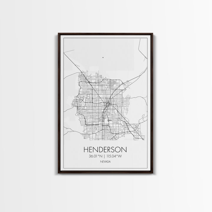 Henderson Street Map, Nevada Map, City Map Art, Minimalist Wall Art, Wall Art, Canvas Print, Gifts For Her, Travel Art, Man Cave Art,