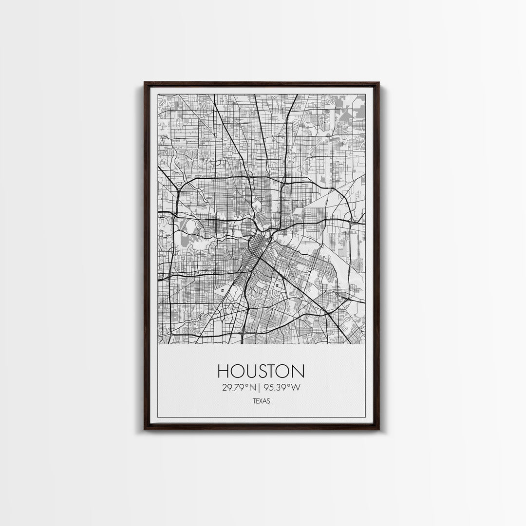 Houston Street Map, Texas Map, ity Map Art, Minimalist Art, Wall Art, Canvas Print, Travel Print, Farmhouse Wall Art, Gift For Couple