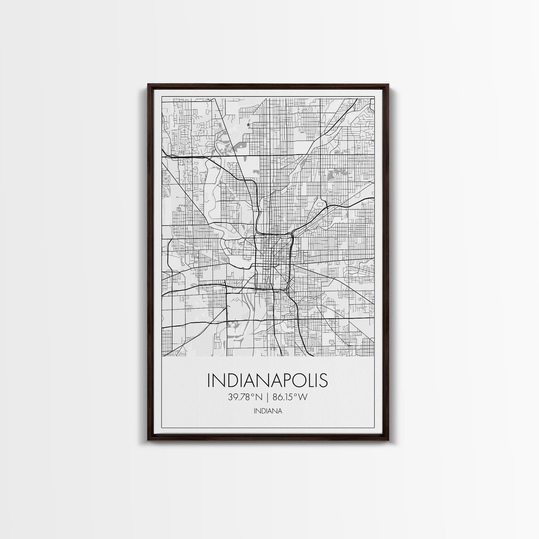 Indianapolis Street Map, Indiana Map, City Map Art, Minimalist Art, Wall Art, Canvas Print, Travel Wall Art, Gifts For Him, Living Room Art