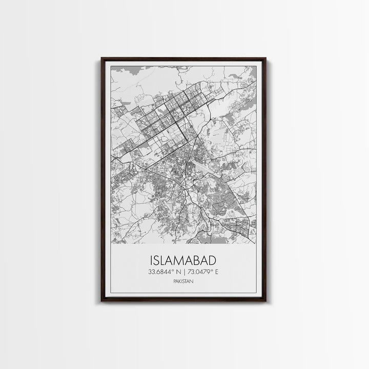 Islamabad Street Map, Pakistan Map, City Map Art, Minimalist Art, Wall Art, Canvas Print, Travel Lover Gift, Living Room Art, Travel Prints