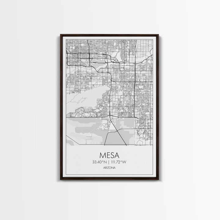 Mesa Street Map, Arizona Map, City Map Art, Modern Art, Wall Art, Canvas Print, Travel Wall Print, Bedroom Wall Art, Gift For Women