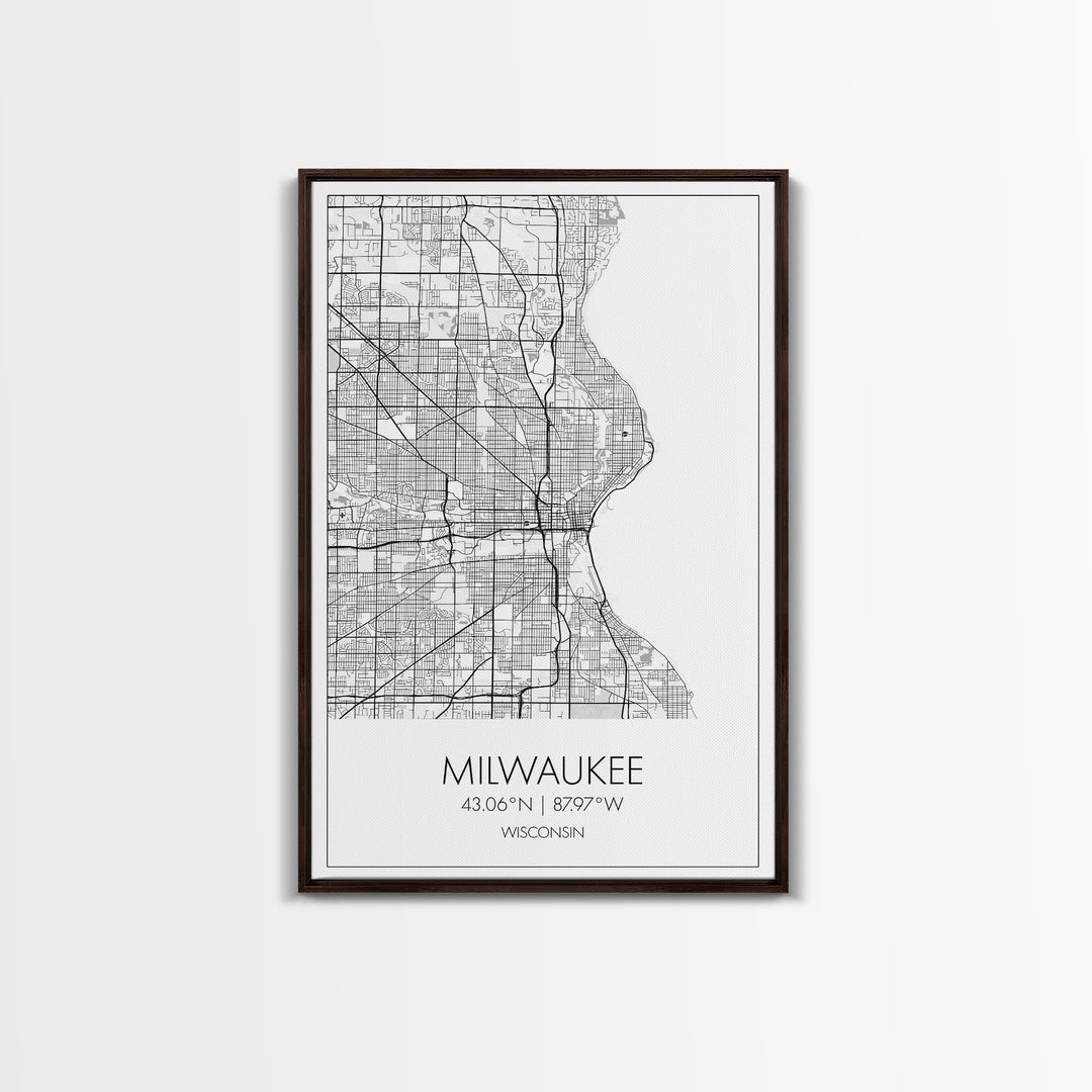 Milwaukee Street Map, Wisconsin Map, City Map Art, Modern Art, Wall Art, Canvas Print, Bedroom Prints, Travel Wall Décor, Friend Gift