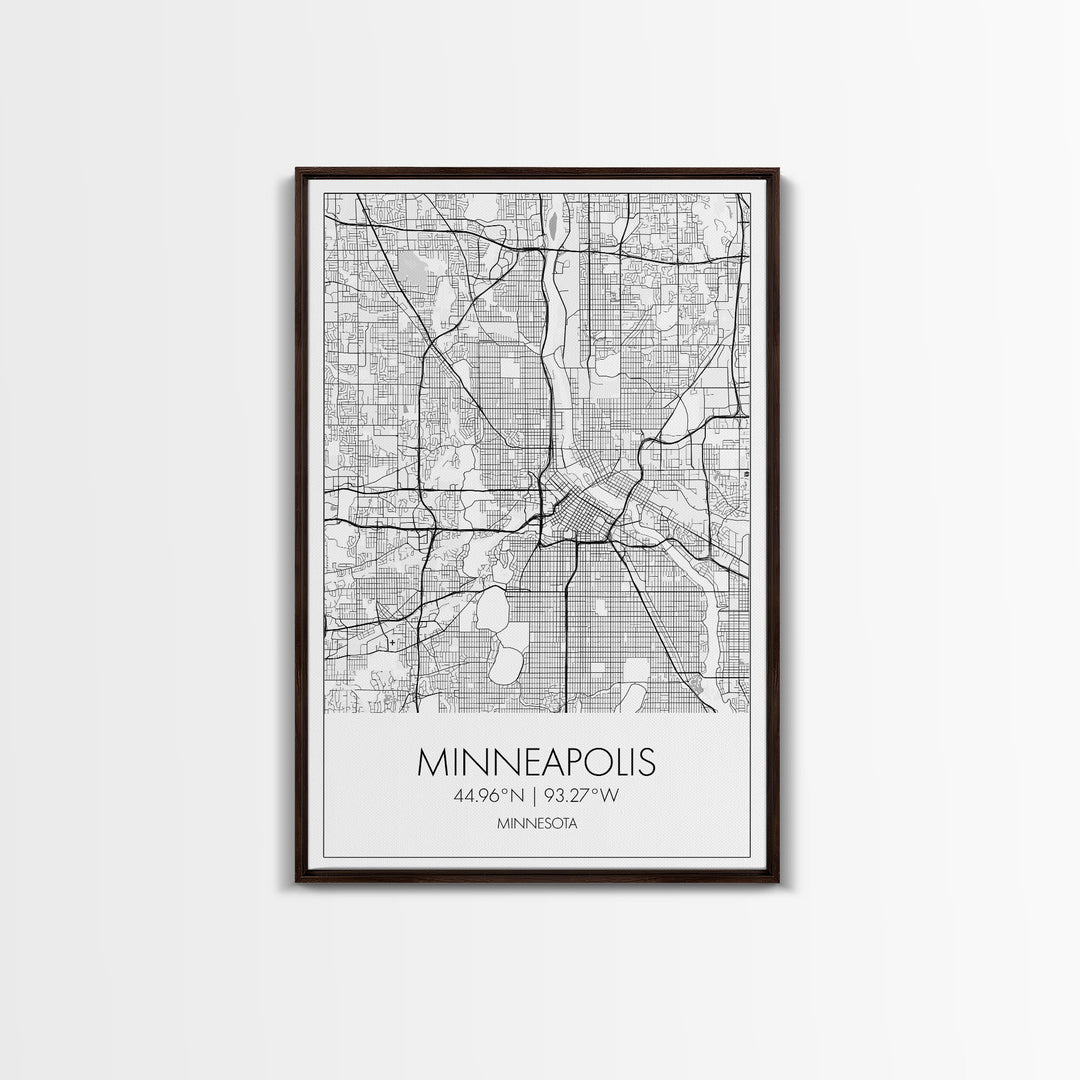 Minneapolis Street Map, Minnesota Map, City Map Art, Modern Art, Wall Art, Canvas Print, Travel Print, Master Bedroom Art, Graduation Gift