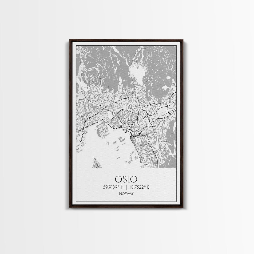 Oslo Street Map, Norway Map, Europe City Map Art, Modern Art, Wall Art, Canvas Print, Bedroom Art, Travelling Gifts, Travel Wall Décor