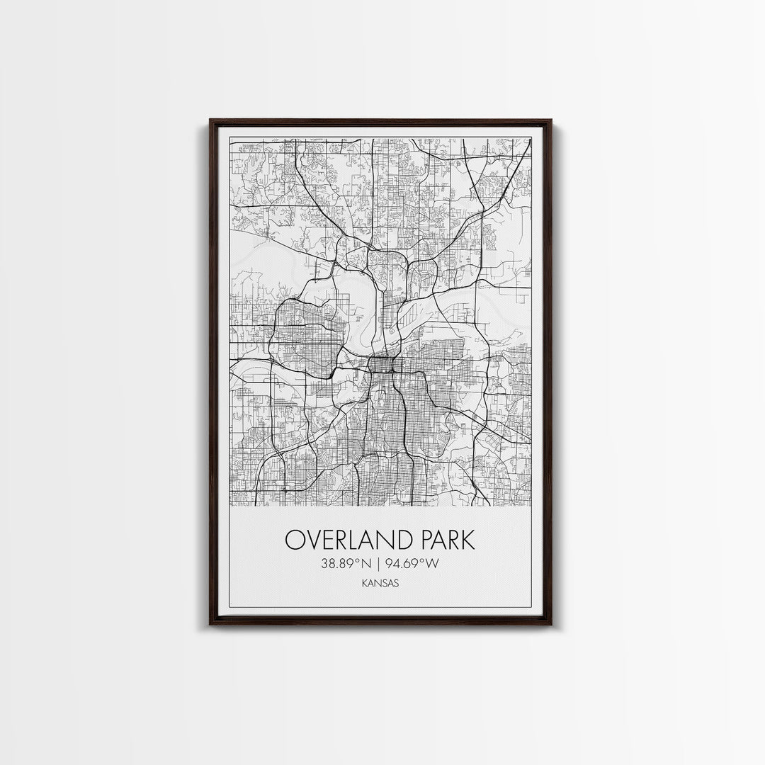 Overland Park Street Map, Kansas Map, City Map Art, Modern Art, Wall Art, Canvas Print, Gift For Her, Bedroom Wall Art, Travel Wall Décor