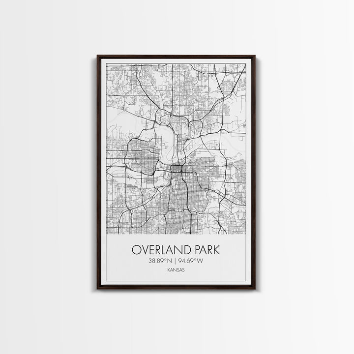 Overland Park Street Map, Kansas Map, City Map Art, Modern Art, Wall Art, Canvas Print, Gift For Her, Bedroom Wall Art, Travel Wall Décor