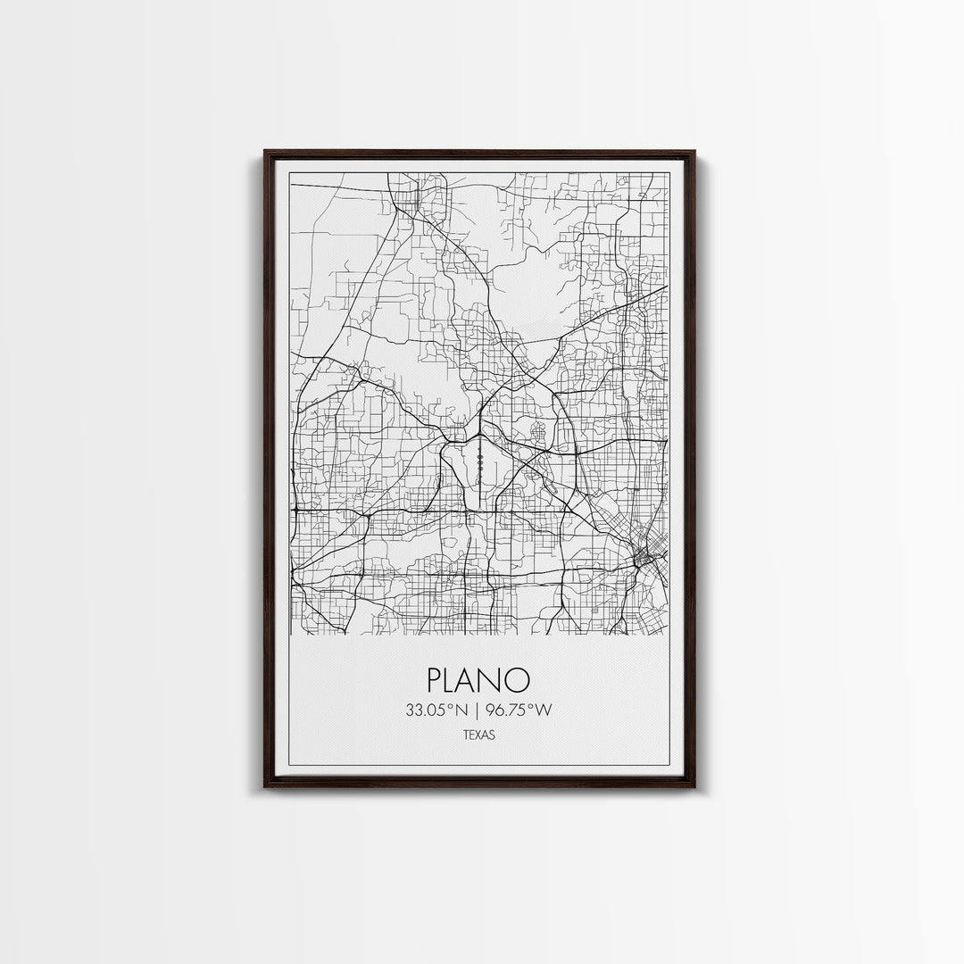 Plano Street Map, Texas Map, City Map Art, Minimalist Art, Wall Art, Canvas Print, Wall Art Prints, Travelling Gift, Living Room Décor