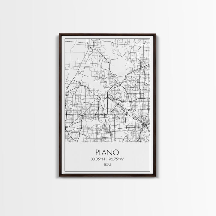 Plano Street Map, Texas Map, City Map Art, Minimalist Art, Wall Art, Canvas Print, Wall Art Prints, Travelling Gift, Living Room Décor