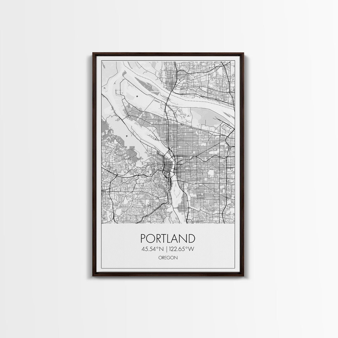 Portland Street Map, Oregon Map, City Map Art, Minimalist Art, Wall Art, Canvas Print, Black And White Art, Travel Print, Couples Gift