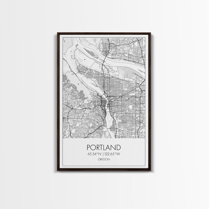 Portland Street Map, Oregon Map, City Map Art, Minimalist Art, Wall Art, Canvas Print, Black And White Art, Travel Print, Couples Gift