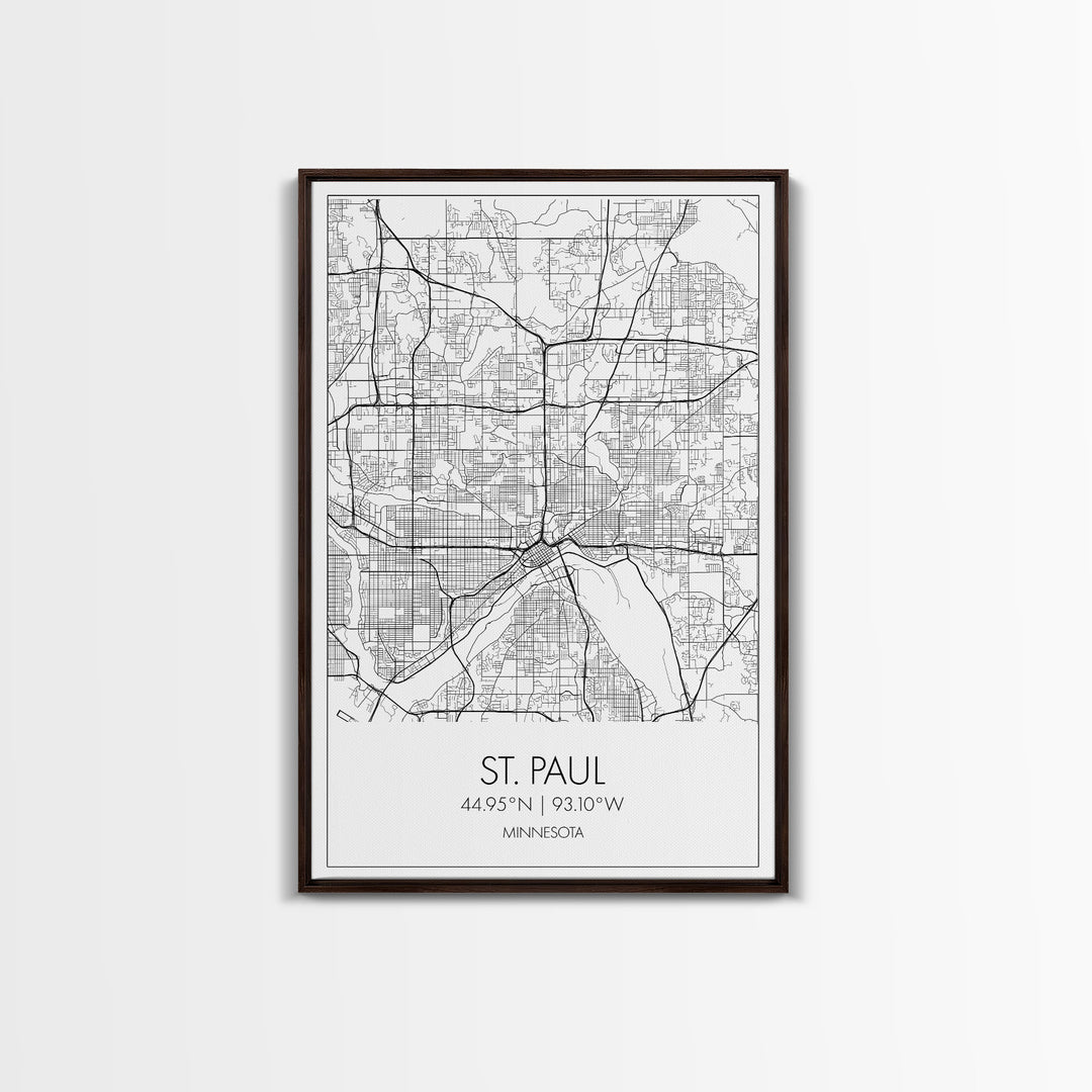 St Paul Street Map, Minnesota Map, City Map Print, Modern Wall Art, Wall Art, Canvas Print, Bedroom Wall Art, Traveler Gift, Travel Wall Art