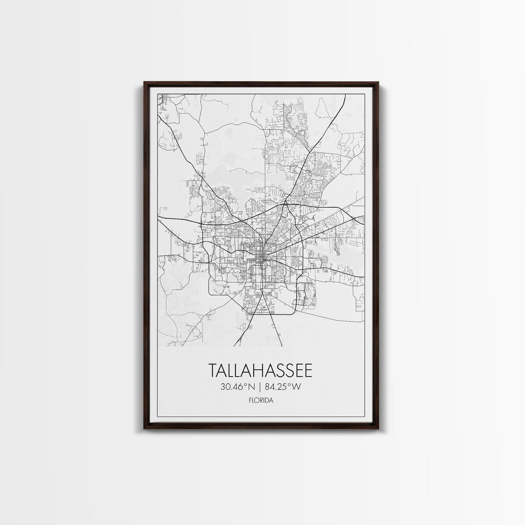 Tallahassee Street Map, Florida Map, City Map Print, Modern Wall Art, Wall Art, Canvas Print, Wall Art Canvas, Gift For Women, Travel Print