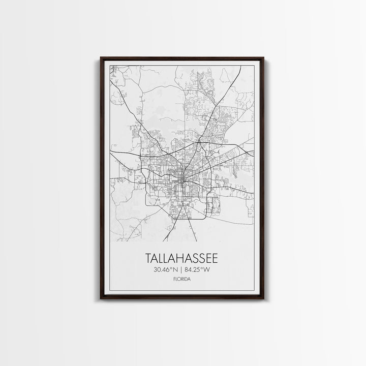 Tallahassee Street Map, Florida Map, City Map Print, Modern Wall Art, Wall Art, Canvas Print, Wall Art Canvas, Gift For Women, Travel Print