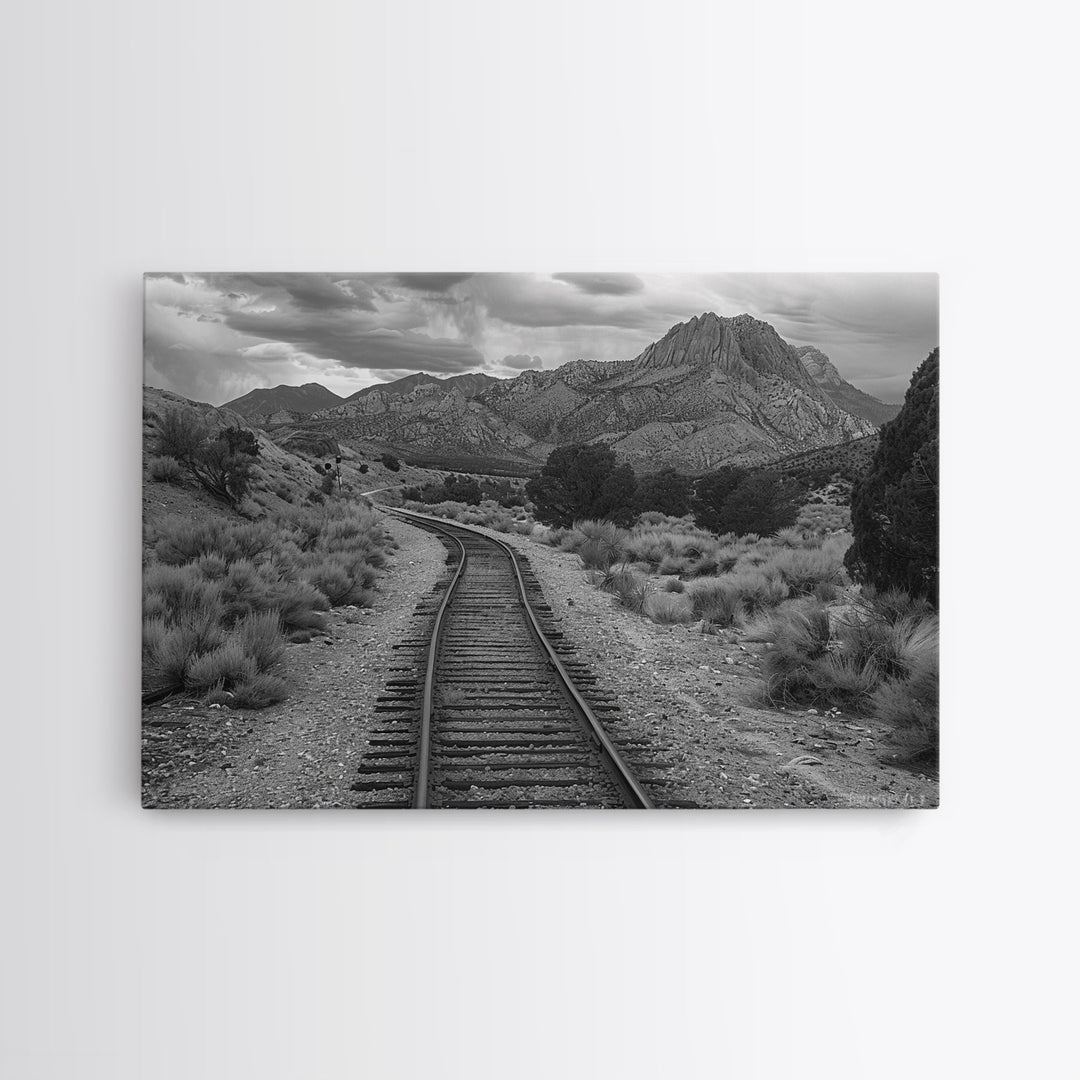 The Lonesome Canyon, Framed Canvas Print, Black and White Western Photography, Wild West Art, Metal Art, Metal Print Rustic Country Wall Art