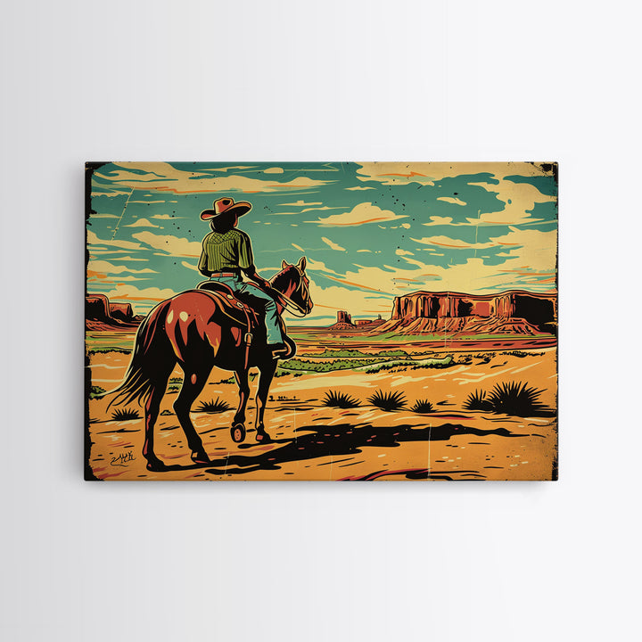 The Cowgirl | Wild West Pop Art | Framed Canvas Print Or Metal Print | Wood Framed Art | Western Decor, Wild West Art, Southwest Home Decor