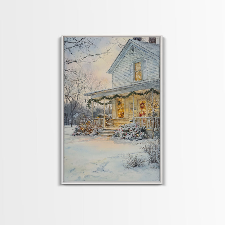 Farmhouse Christmas Decor, Wall Art, Retro Christmas Decor, Vintage Style Xmas Art for 2024, Modern Farmhouse Winter Landscape