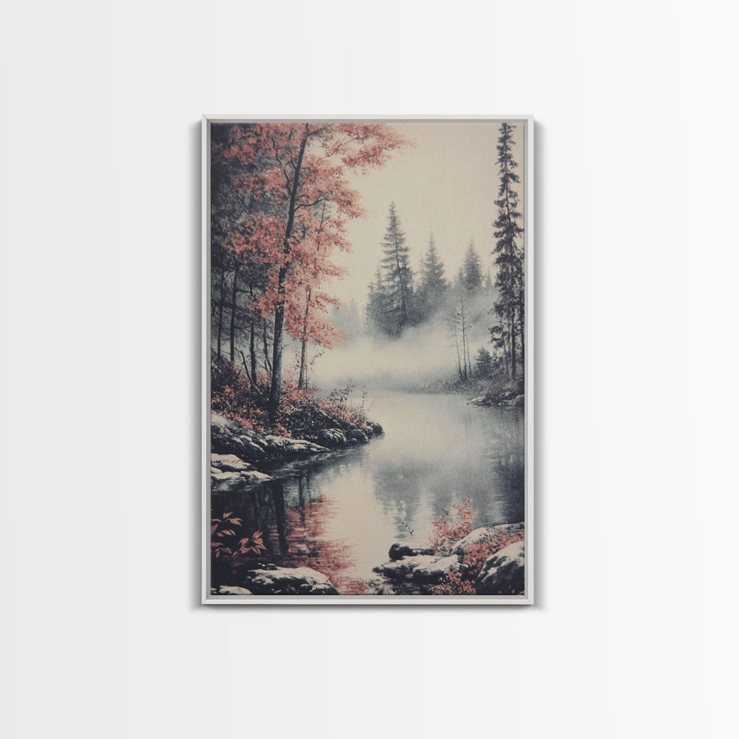 Canvas Print of Serene Winter Landscape with Snow and Bare Trees, Winter Wall Art, Moody Landscape, Gift Idea, Minimalist Seasonal Decor