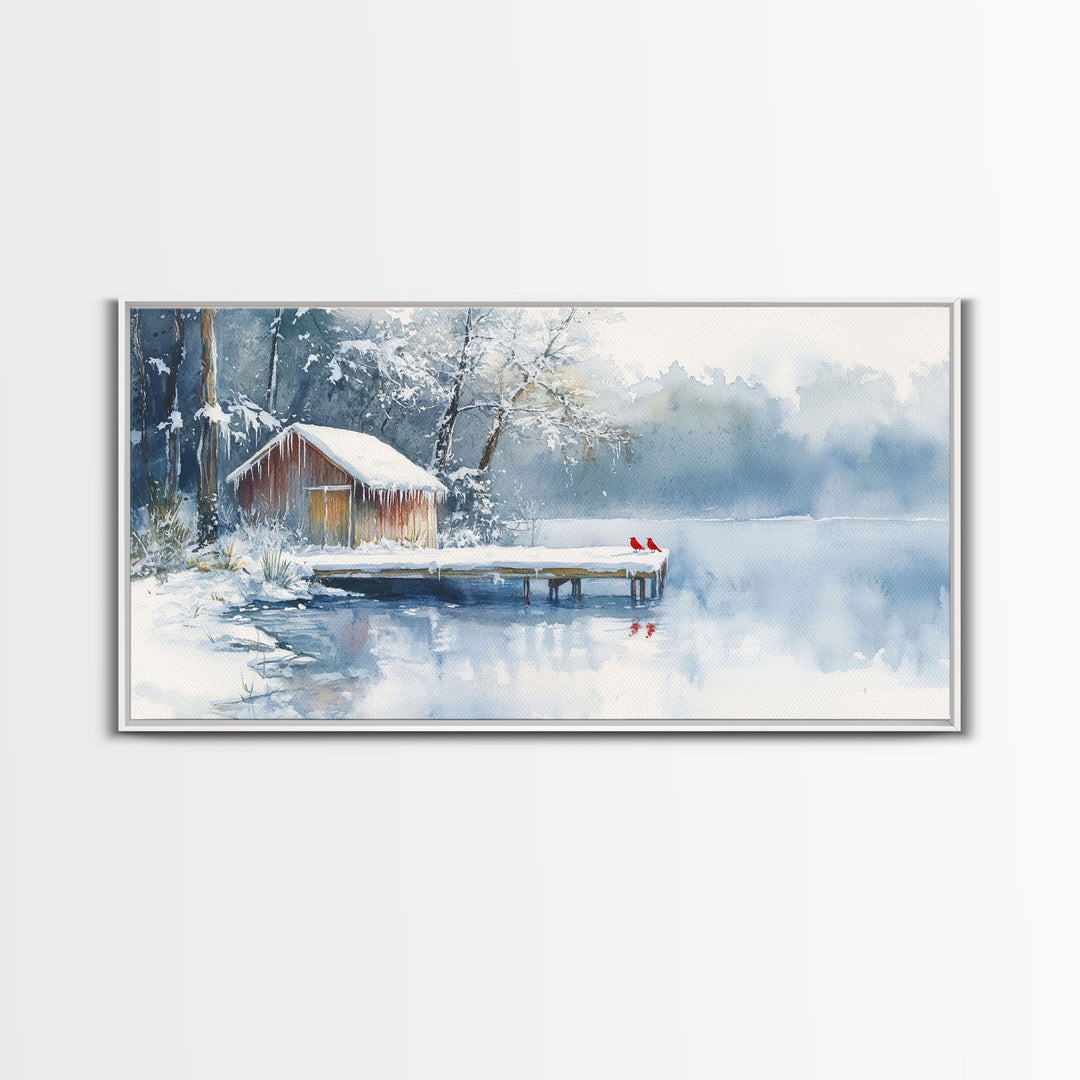 Winter Solitude - winter wall art, winter wonderland, watercolor Christmas, farmhouse Christmas decor, Christmas prints