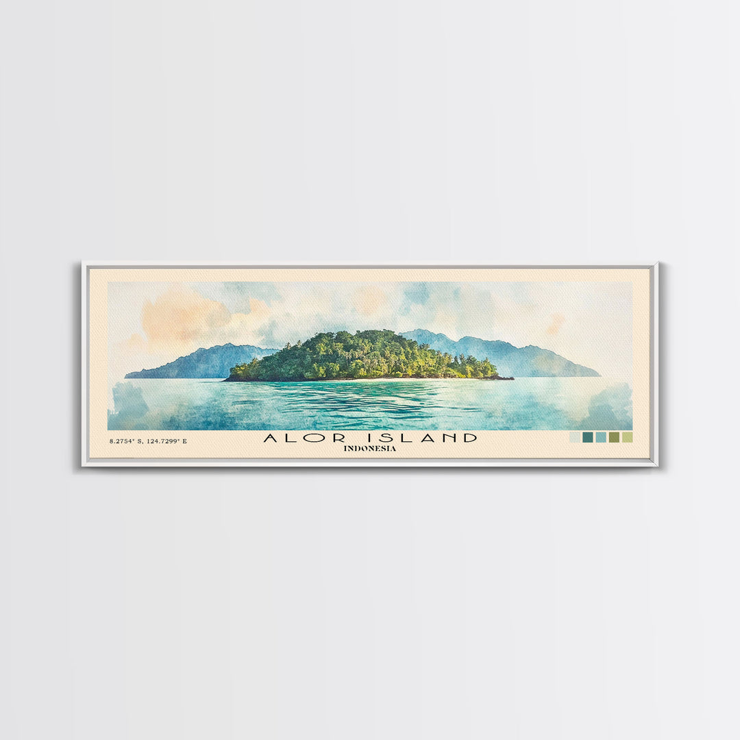 Alor Island, Indonesia Watercolor Print, Vacation Gift, Indonesia Wall Art, Beach Painting, Beach Decor, Beach Or Lakehouse Art