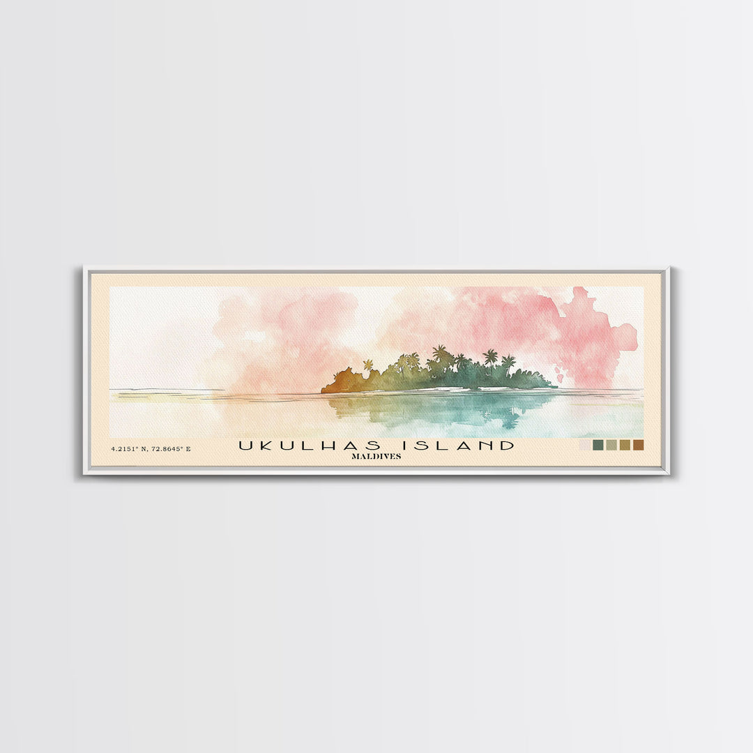 Ukulhas Island, Maldives Watercolor Print, Vacation Gift, Maldives Wall Art, Vacation Wall Art, Vacatation Memories, Beach Decor, Beach Or Lakehouse Art