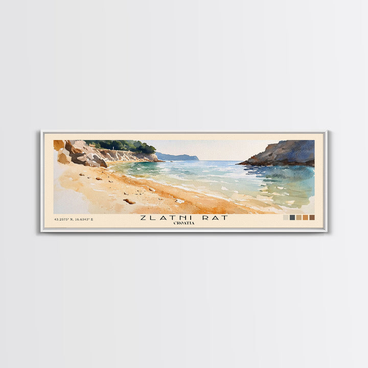 Zlatni Rat, Croatia Watercolor Print, Vacation Gift, Croatia Wall Art, Vacation Wall Art, Vacatation Memories, Beach Decor, Beach Or Lakehouse Art