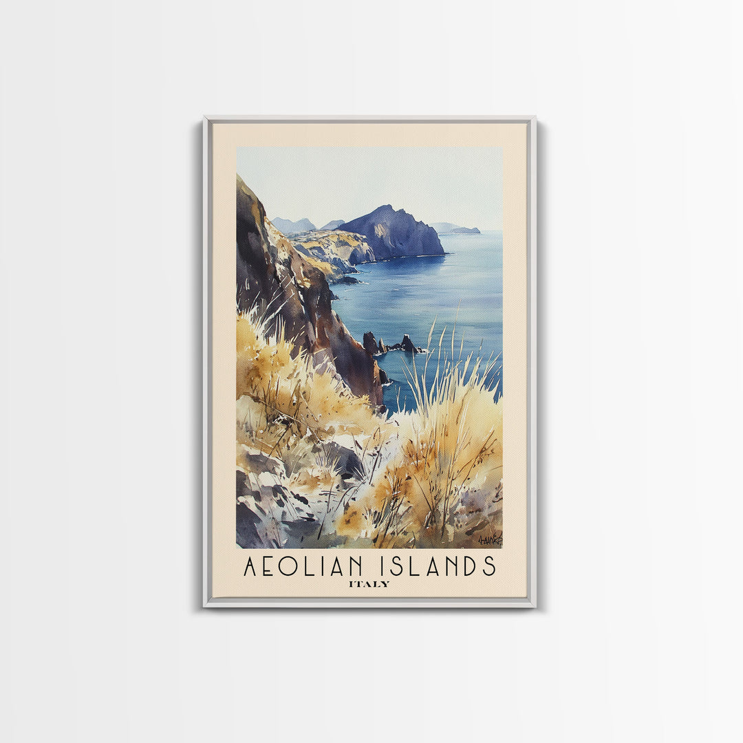 Aeolian Islands, Italy Watercolor Print, Vacation Gift, Italy Wall Art, Vacation Wall Art, Vacatation Memories, Beach Decor, Beach Or Lakehouse Art