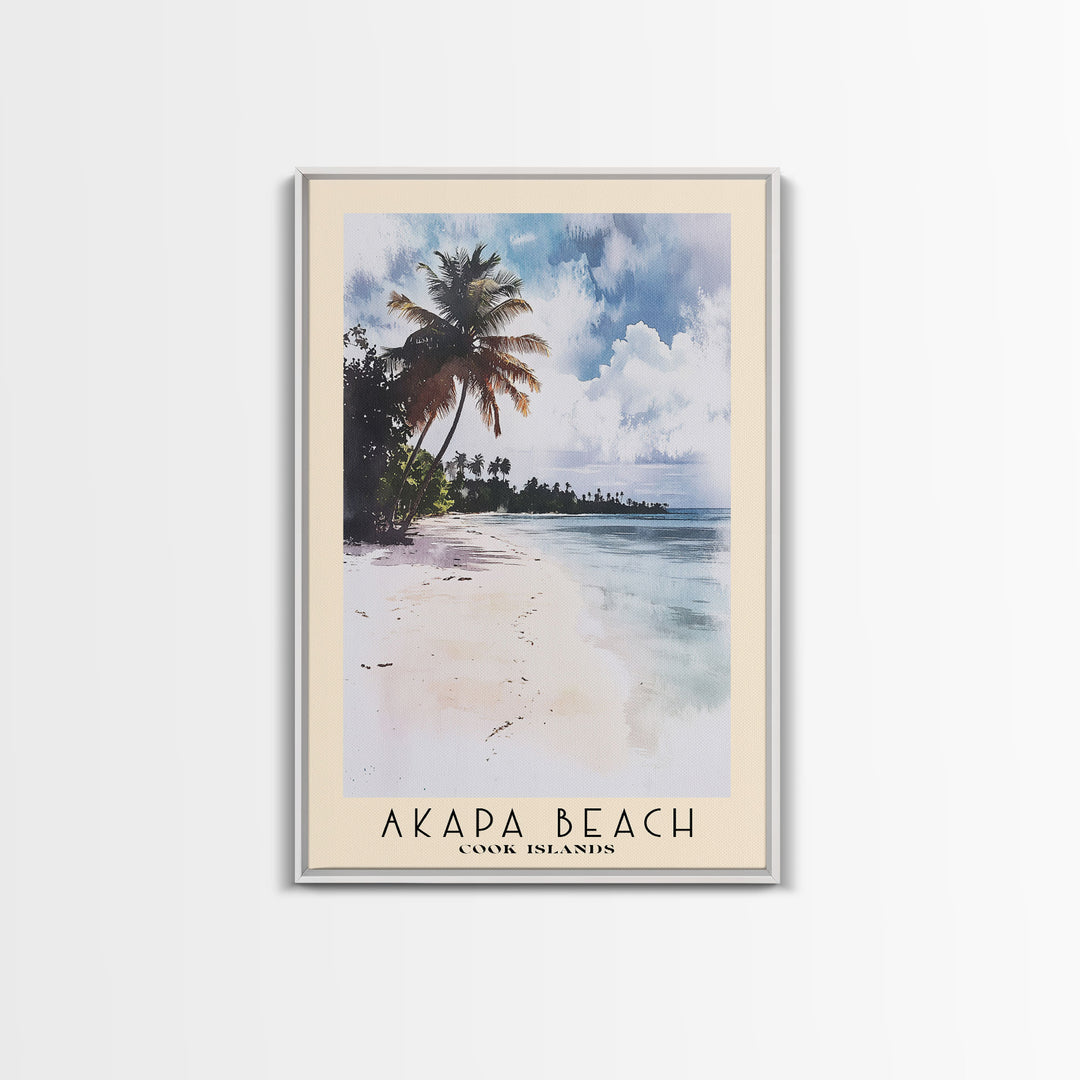 Akapa Beach, Cook Islands Watercolor Print, Vacation Gift, Cook Islands Wall Art, Beach Painting, Beach Decor, Beach Or Lakehouse Art