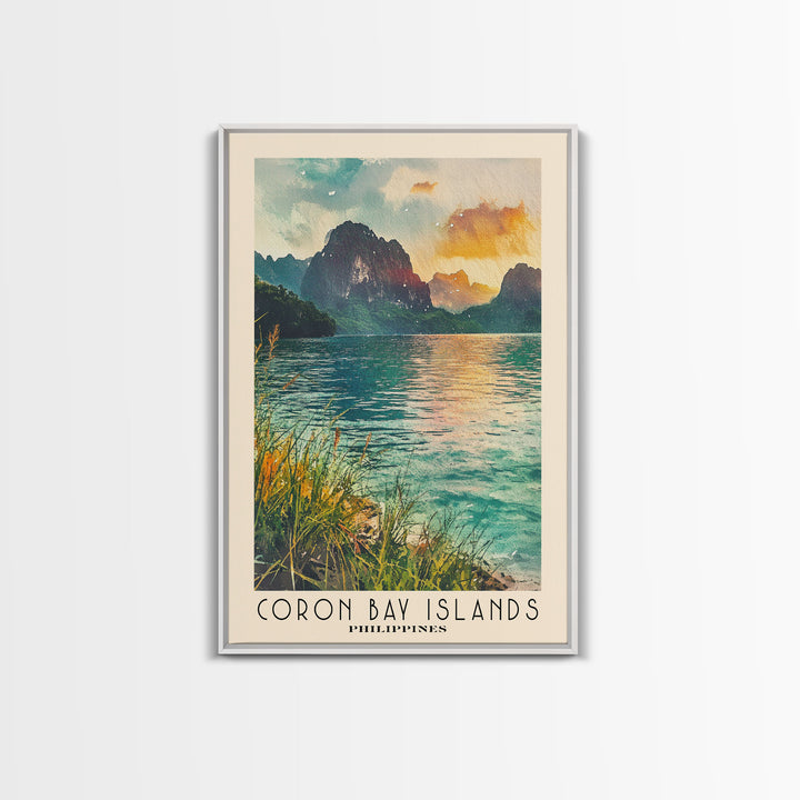 Coron Bay Islands, Philippines Watercolor Print, Vacation Gift, Philippines Wall Art, Beach Painting, Beach Decor, Beach Or Lakehouse Art