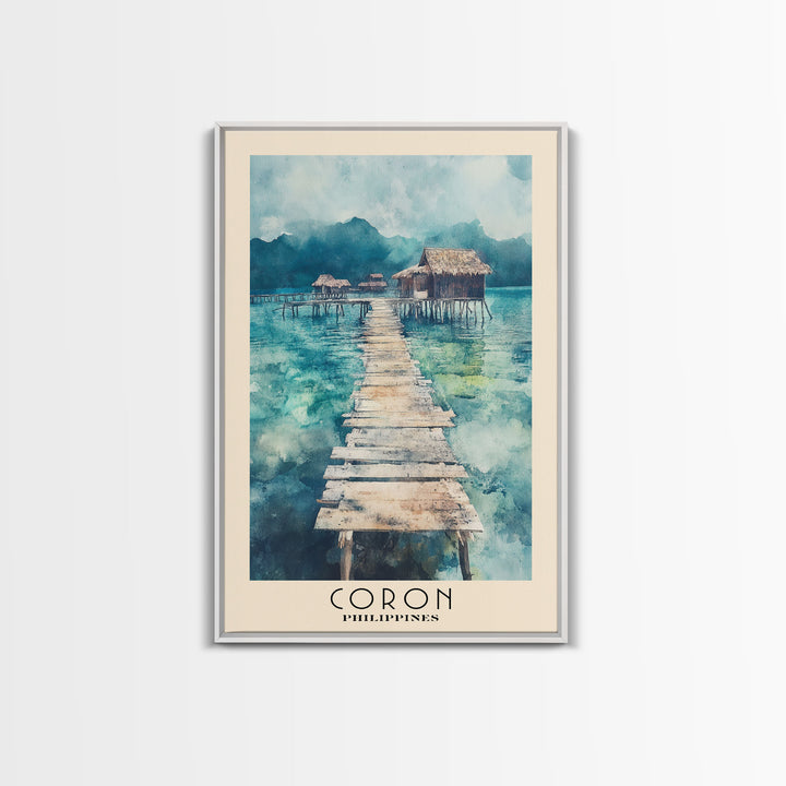 Coron, Philippines Watercolor Print, Vacation Gift, Philippines Wall Art, Vacation Wall Art, Vacatation Memories, Beach Decor, Beach Or Lakehouse Art