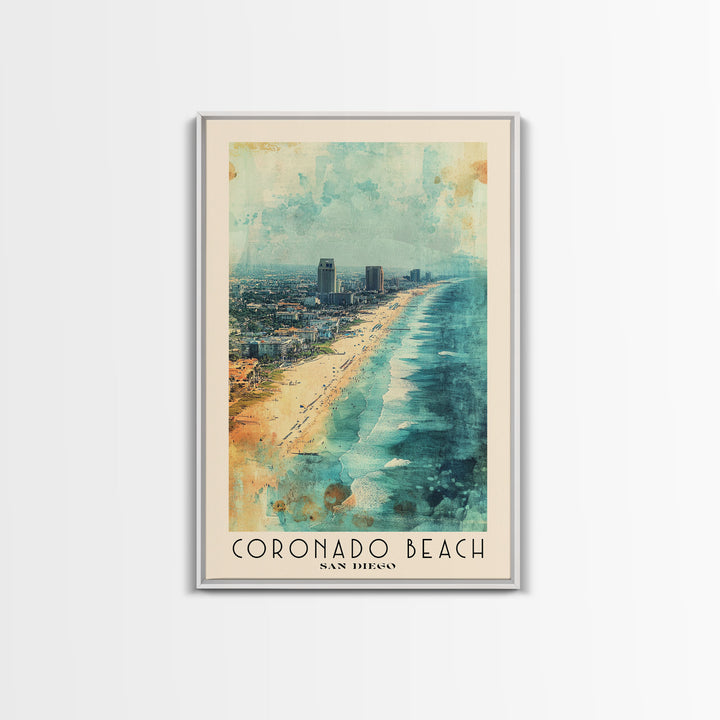 Coronado Beach, San Diego Watercolor Beach Print, Vacation Gift, San Diego Wall Art, Beach Painting, Beach Decor, Beach Painting