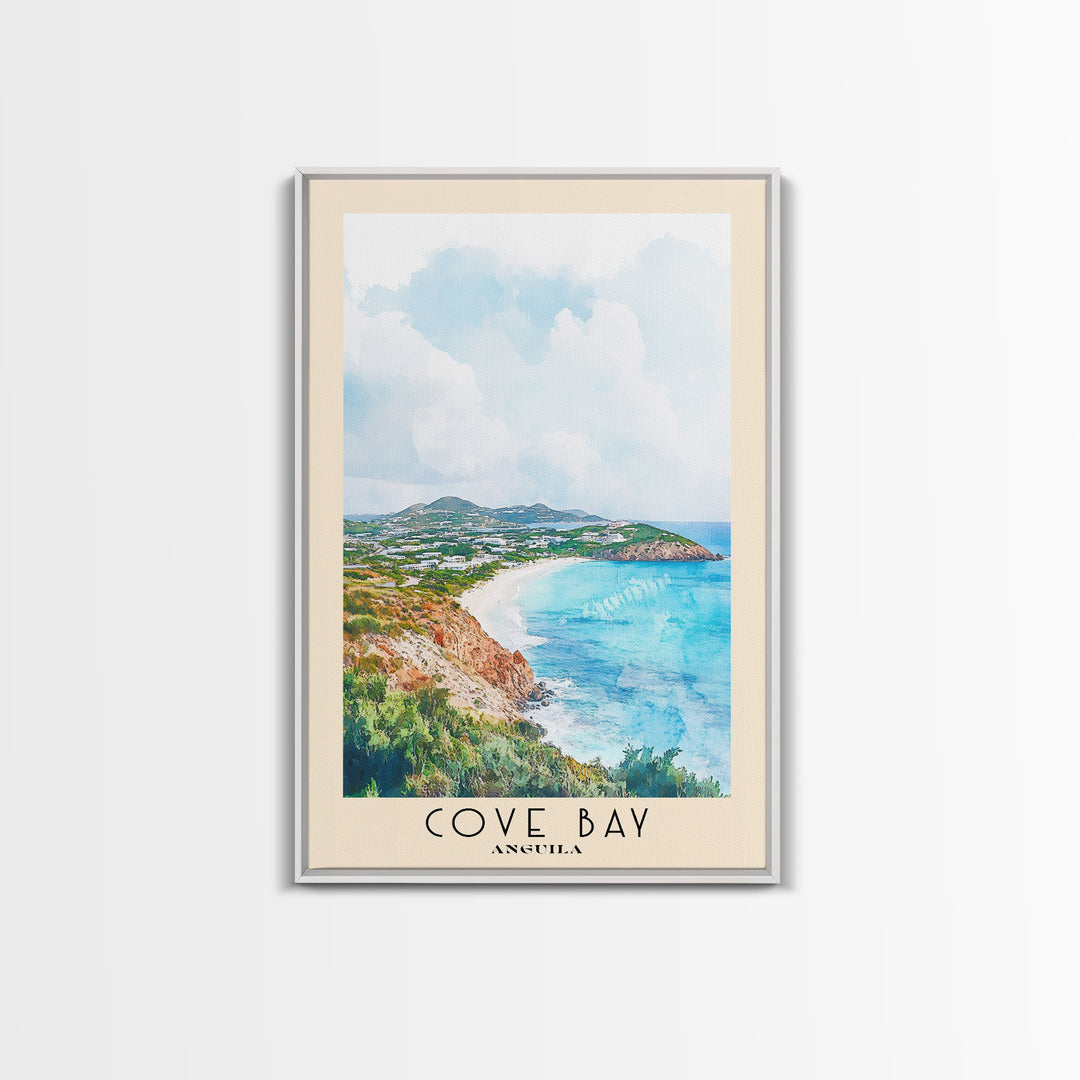 Cove Bay, Anguila Watercolor Print, Vacation Gift, Anguila Wall Art, Beach Painting, Beach Decor, Beach Or Lakehouse Art