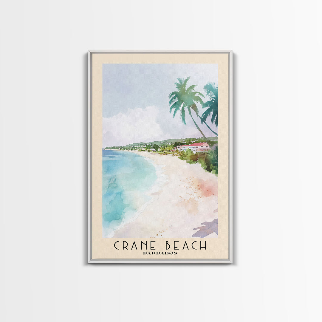 Crane Beach, Barbados Watercolor Print, Vacation Gift, Barbados Wall Art, Vacation Wall Art, Vacatation Memories, Beach Decor, Beach Or Lakehouse Art