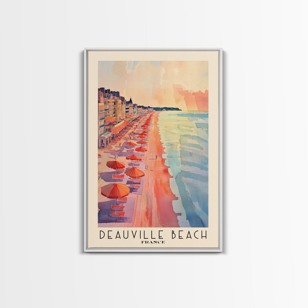 Deauville Beach, France Watercolor Print, Vacation Gift, France Wall Art, Beach Painting, Beach Decor, Beach Or Lakehouse Art