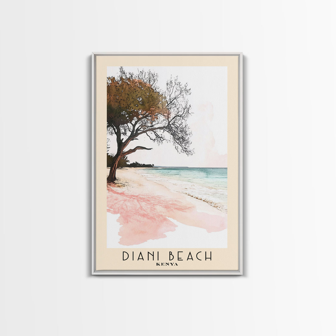 Diani Beach, Kenya Watercolor Print, Vacation Gift, Kenya Wall Art, Vacation Wall Art, Vacatation Memories, Beach Decor, Beach Or Lakehouse Art