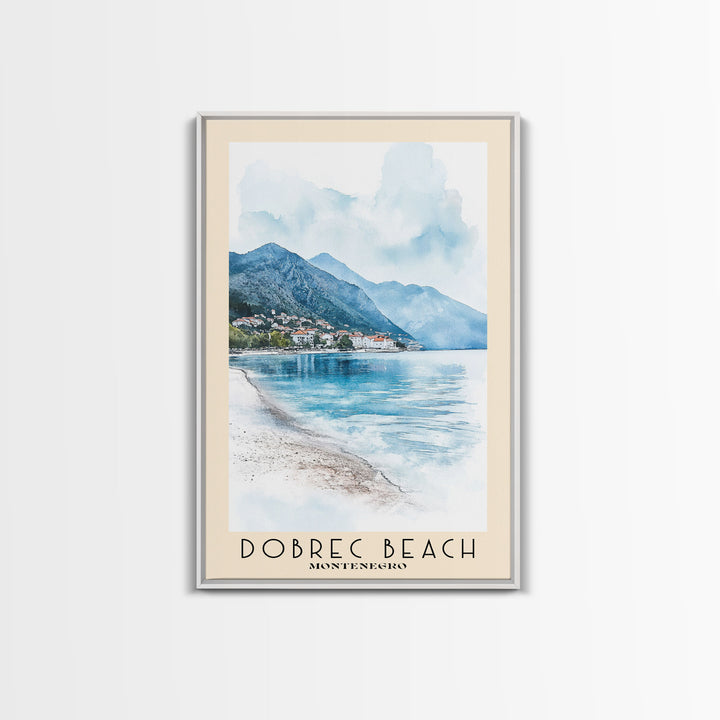 Dobrec Beach, Montenegro Watercolor Beach Print, Vacation Gift, Montenegro Wall Art, Beach Painting, Beach Decor, Beach Painting