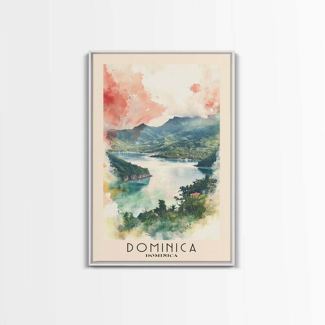 Dominica, Dominica Watercolor Print, Vacation Gift, Dominica Wall Art, Vacation Wall Art, Vacatation Memories, Beach Decor, Beach Or Lakehouse Art