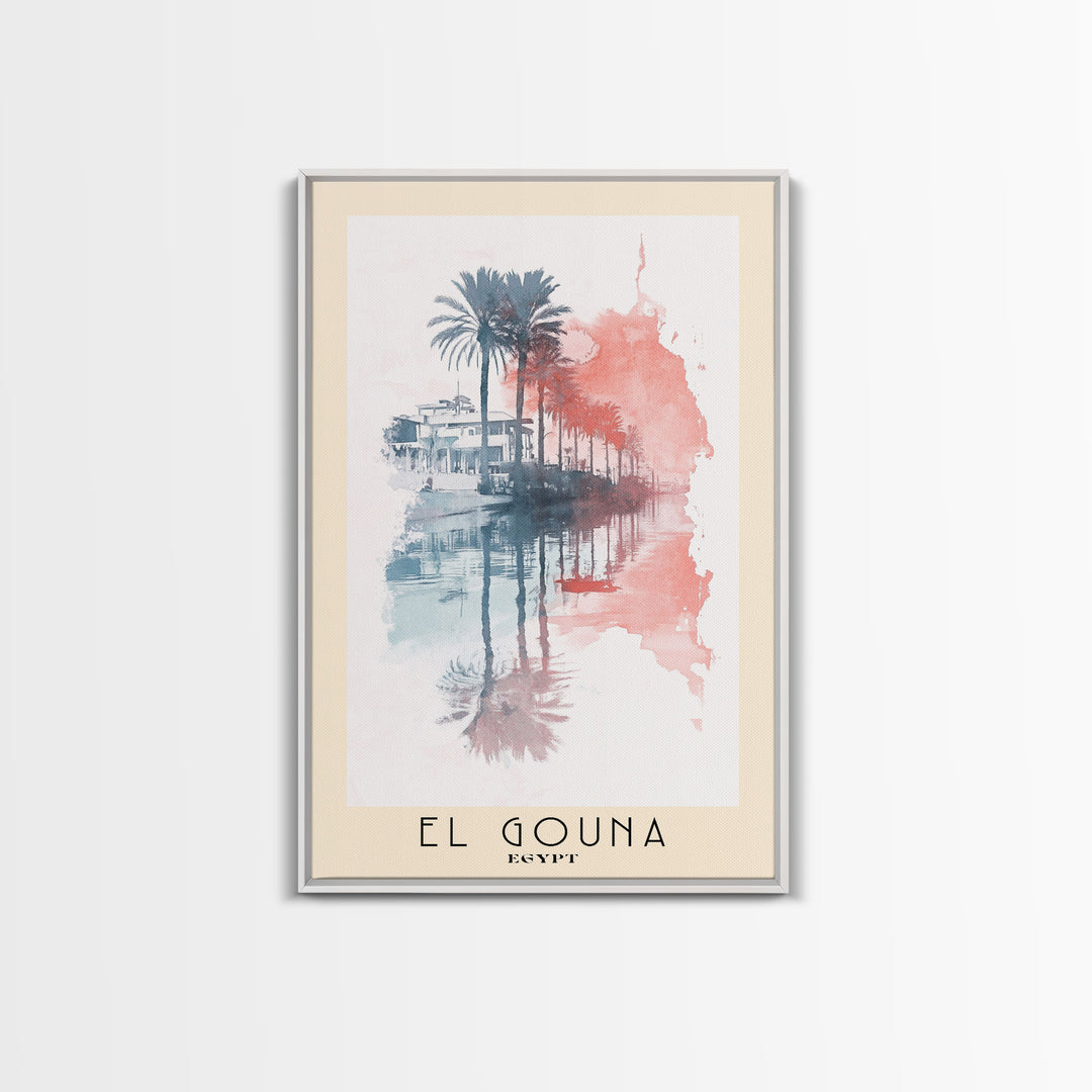 El Gouna, Egypt Watercolor Print, Vacation Gift, Egypt Wall Art, Beach Painting, Beach Decor, Beach Or Lakehouse Art