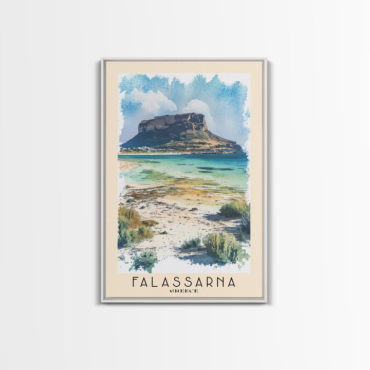 Falassarna, Greece Watercolor Beach Print, Vacation Gift, Greece Wall Art, Beach Painting, Beach Decor, Beach Painting