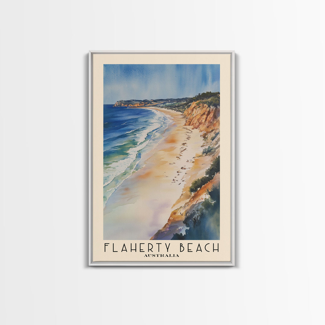 Flaherty Beach, Australia Watercolor Print, Vacation Gift, Australia Wall Art, Beach Painting, Beach Decor, Large Wall Art, Wood Frame Art