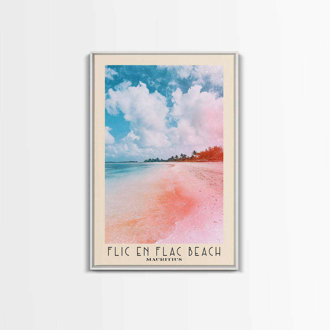 Flic en Flac Beach, Mauritius Watercolor Beach Print, Vacation Gift, Mauritius Wall Art, Beach Painting, Beach Decor, Beach Painting